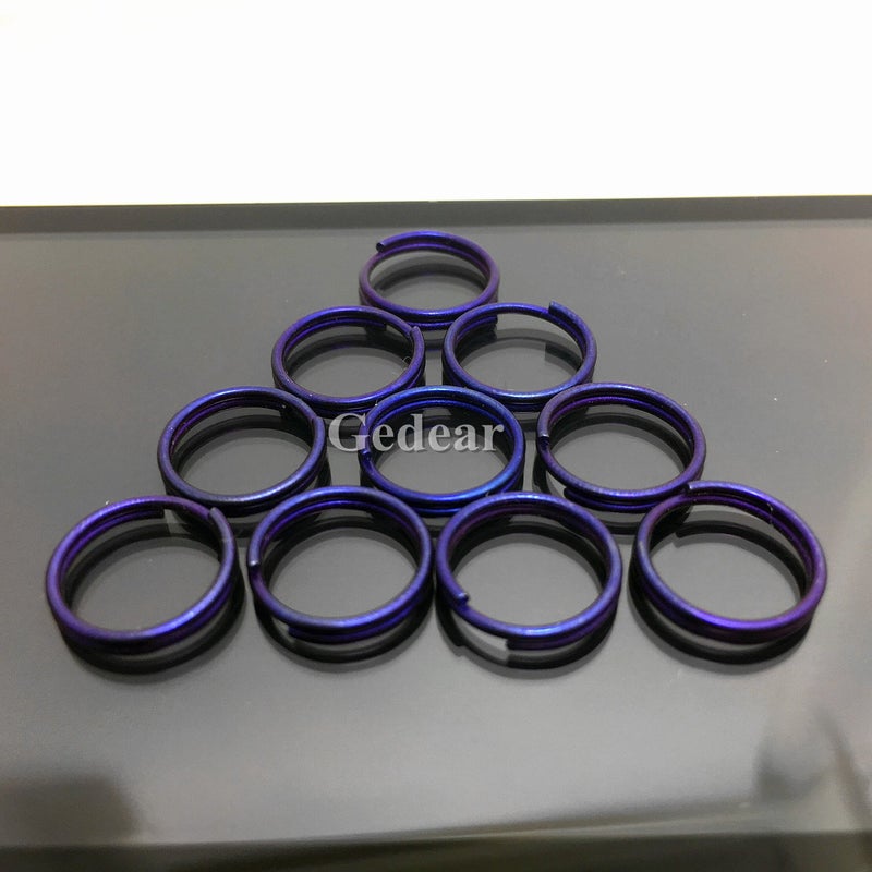 TIKING 10pcs/lots 0.47"/12mm Micro Titanium Ti Split Key Ring Keychain EDC Small Keyring Anodized Blue(12mm) - Image 5